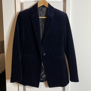 Theory Navy Corduroy Velvet Power Blazer